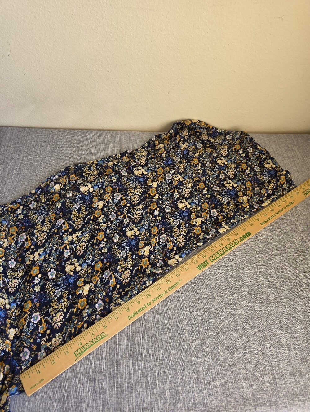 Maurices Navy Blue Yellow Floral Flowy Wide Leg Palazzo Pants Size Medium New - Picture 8 of 10